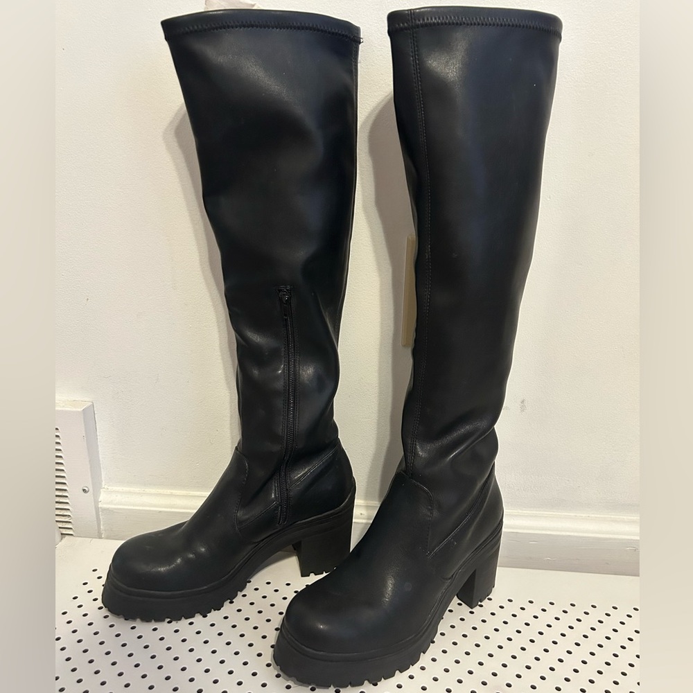Knee high black boots